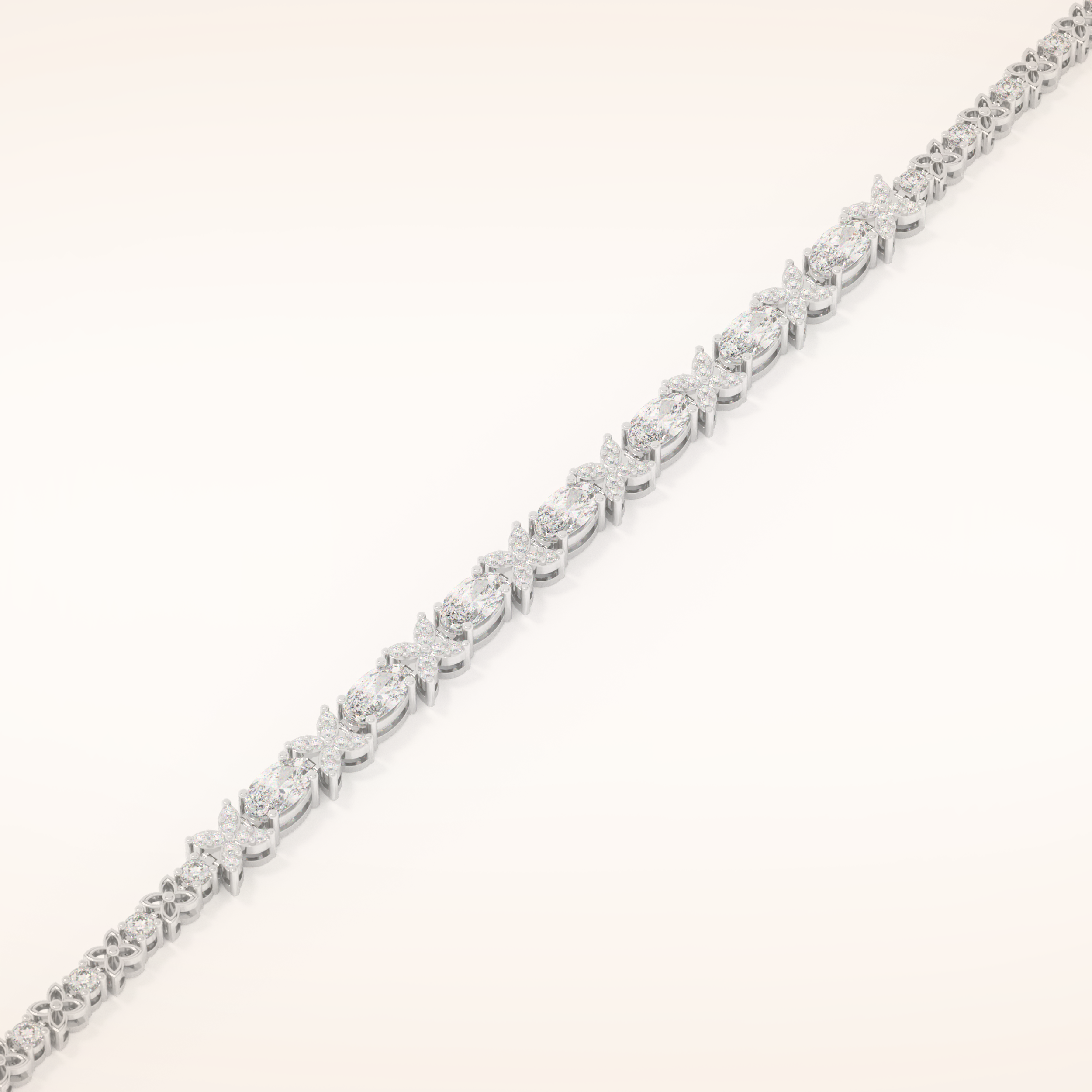 1.74 TCW Oval & Round Moissanite Tennis Bracelet
