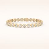 6.21 TCW Round Moissanite Bezel Tennis Bracelet