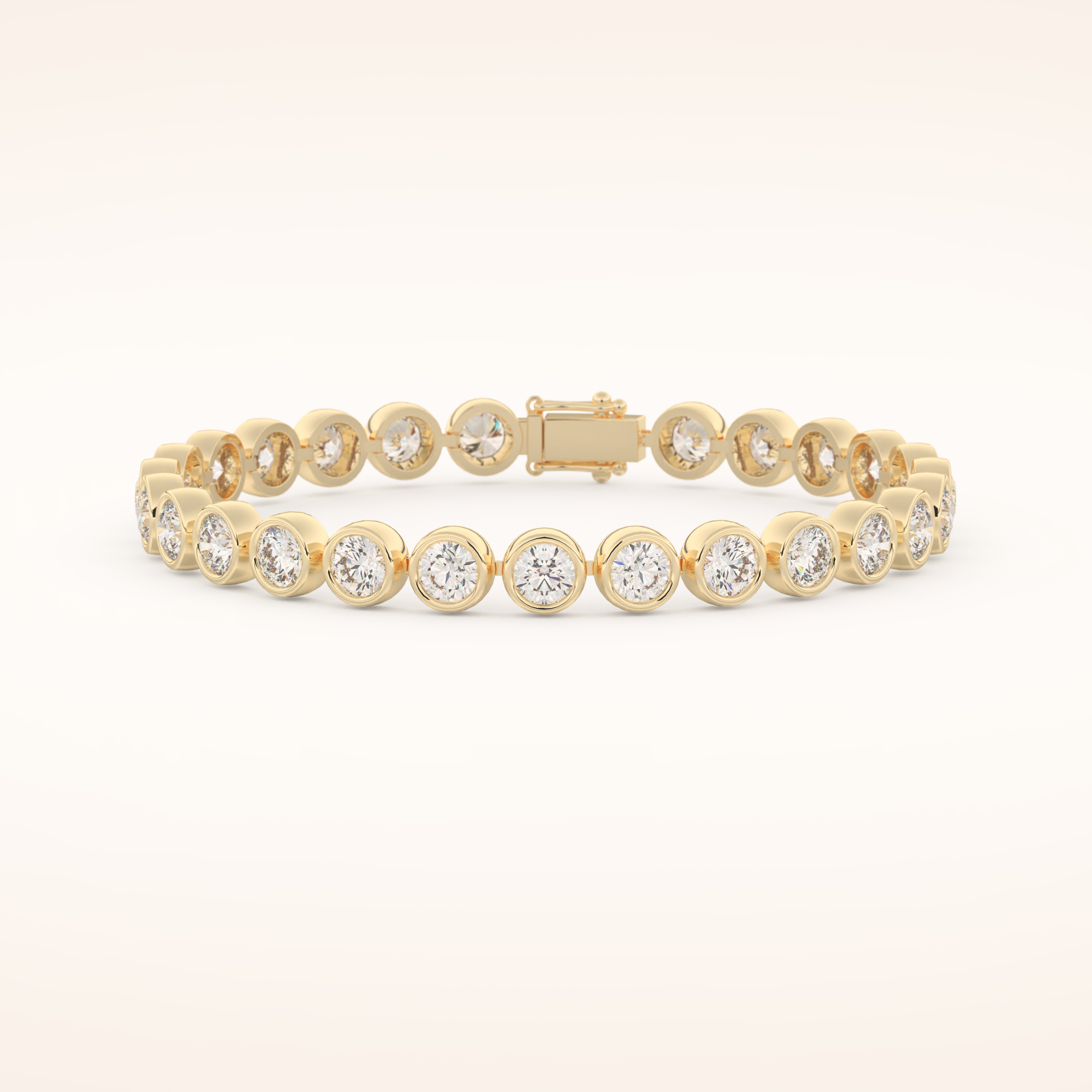 6.21 TCW Round Moissanite Bezel Tennis Bracelet
