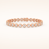 6.21 TCW Round Moissanite Bezel Tennis Bracelet