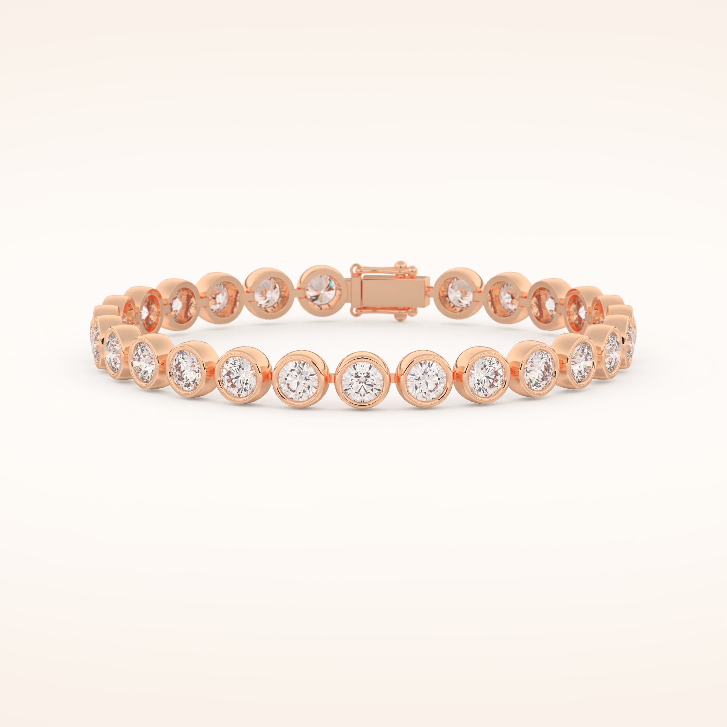 6.21 TCW Round Moissanite Bezel Tennis Bracelet