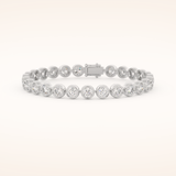6.21 TCW Round Moissanite Bezel Tennis Bracelet