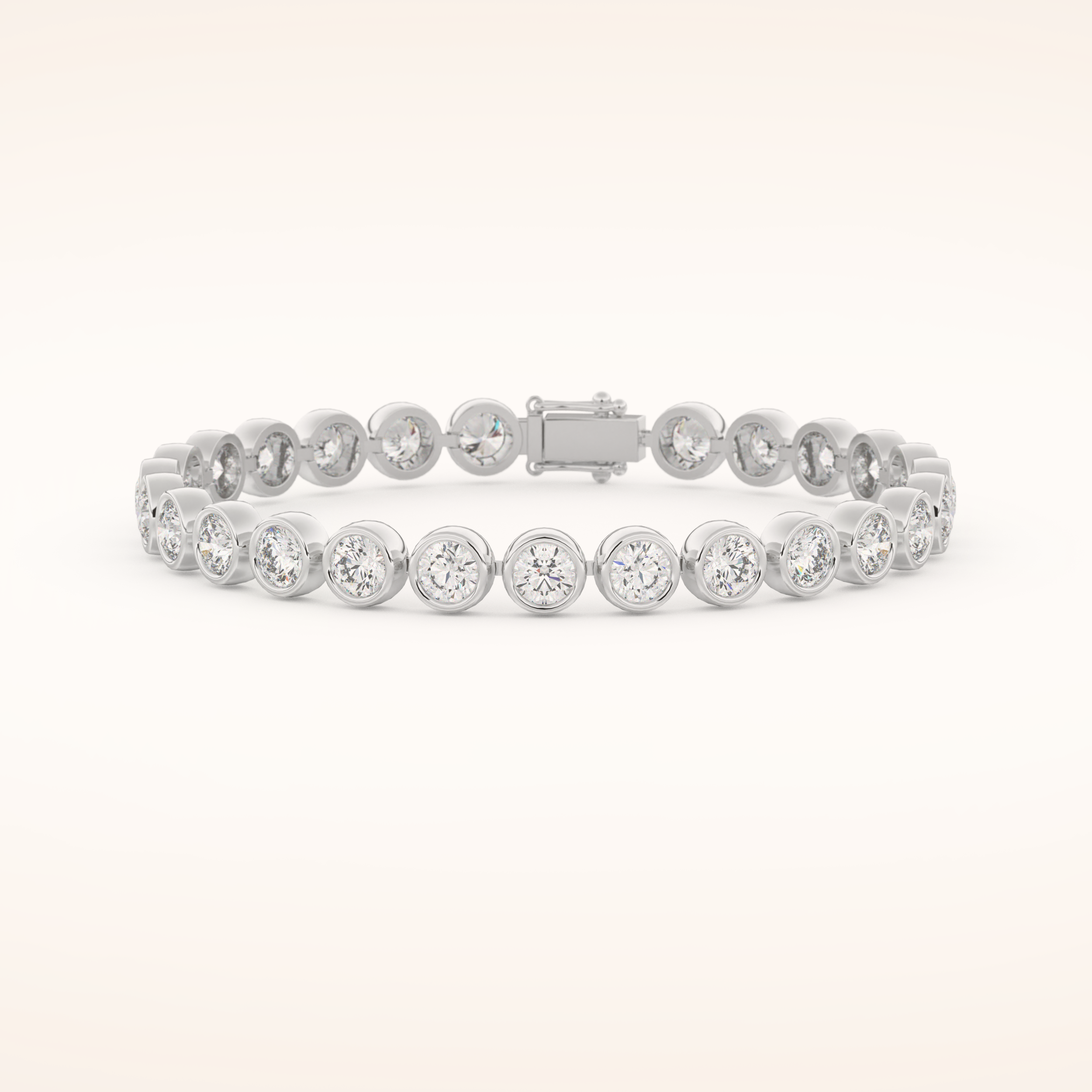 6.21 TCW Round Moissanite Bezel Tennis Bracelet