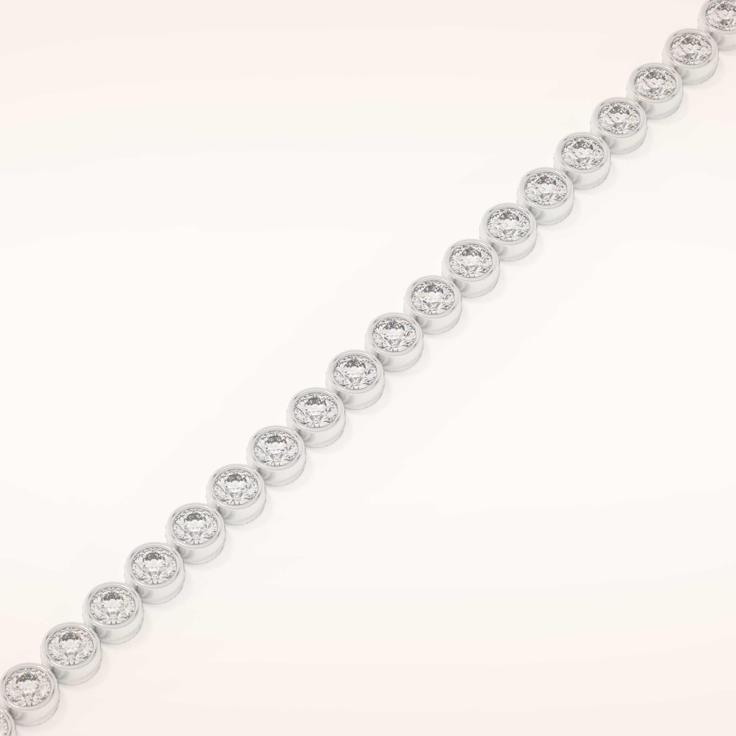 6.21 TCW Round Moissanite Bezel Tennis Bracelet