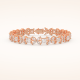 7.32 TCW Princess and Marquise Moissanite Tennis Bracelet