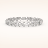 7.32 TCW Princess and Marquise Moissanite Tennis Bracelet