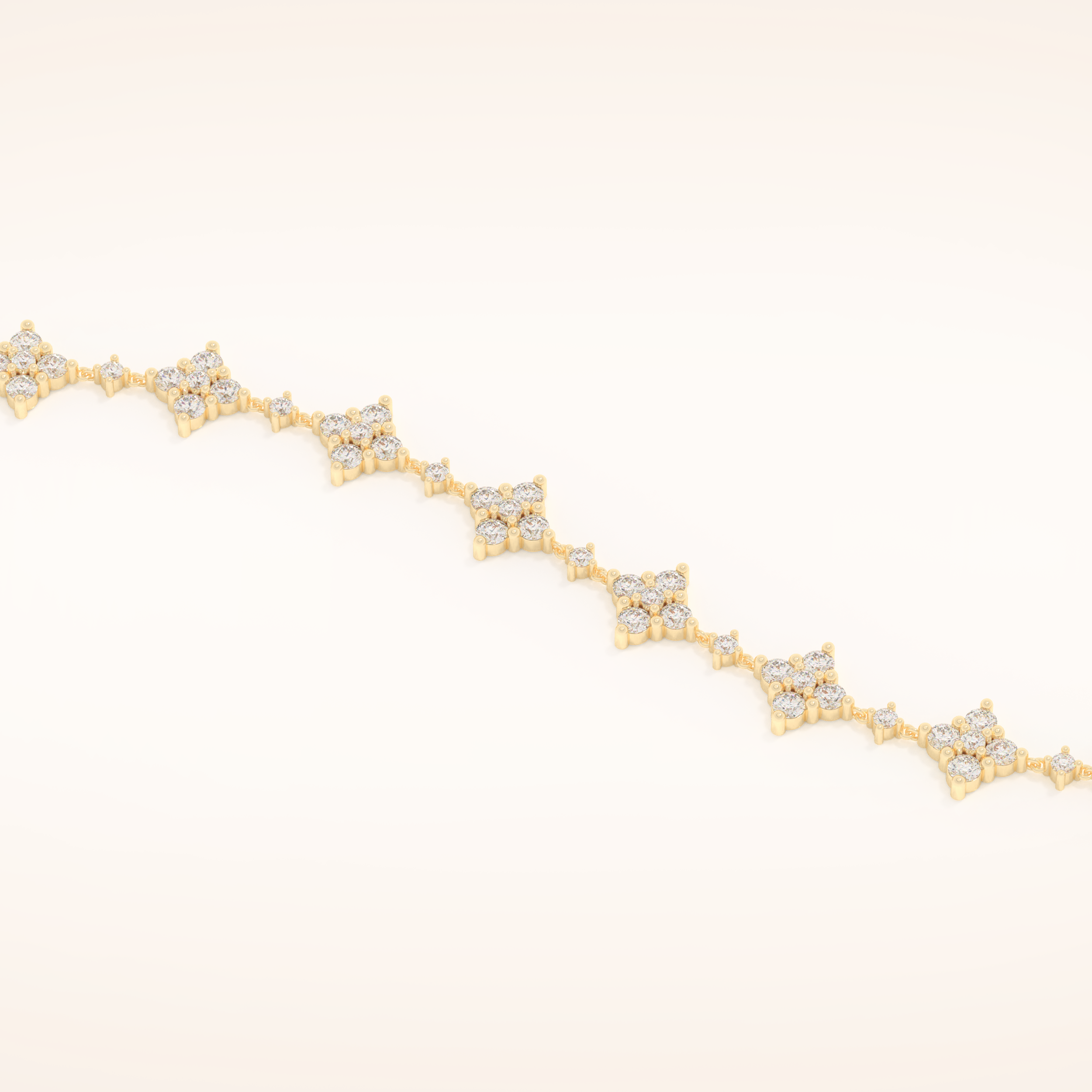 1.89 TCW Round Moissanite Clover Bracelet