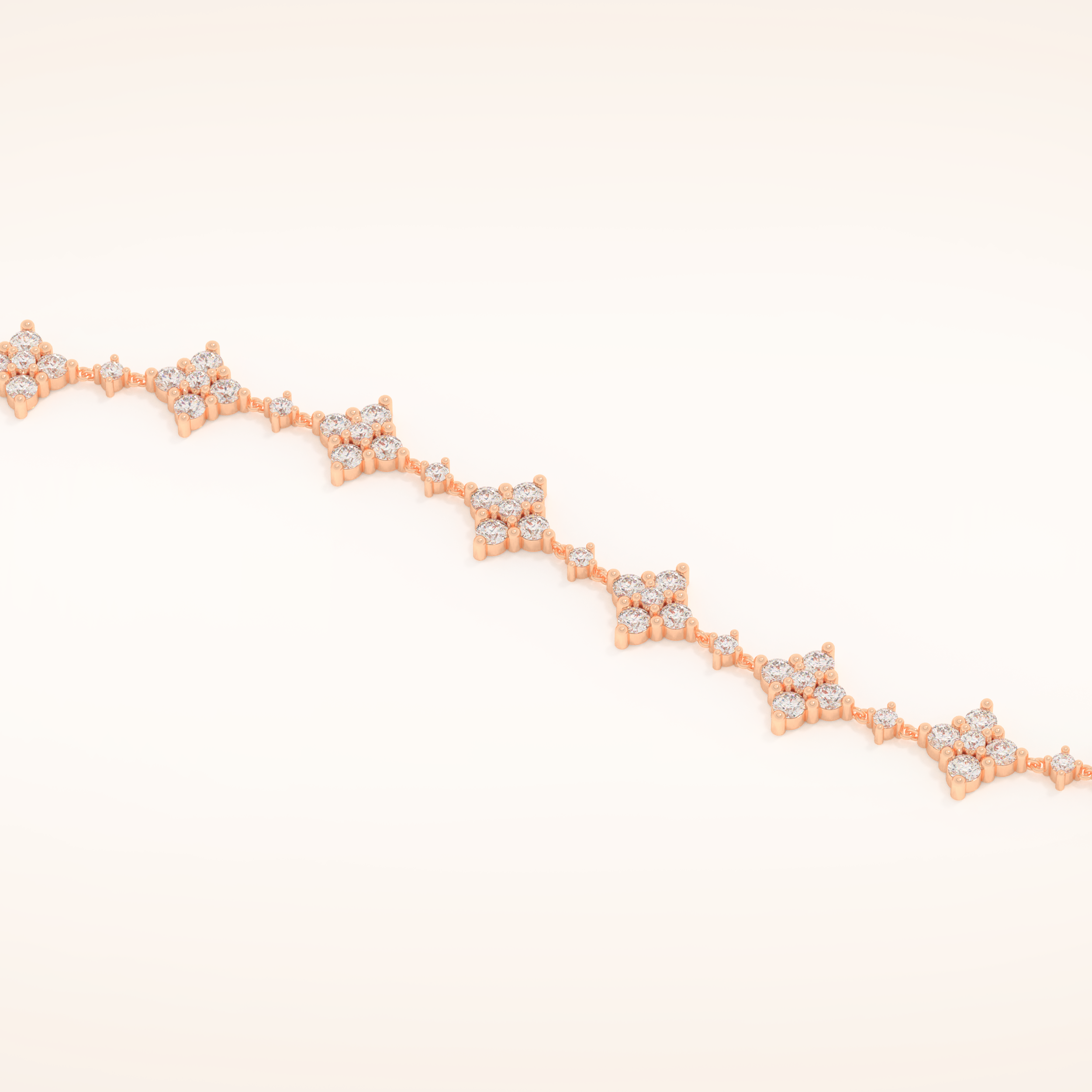 1.89 TCW Round Moissanite Clover Bracelet