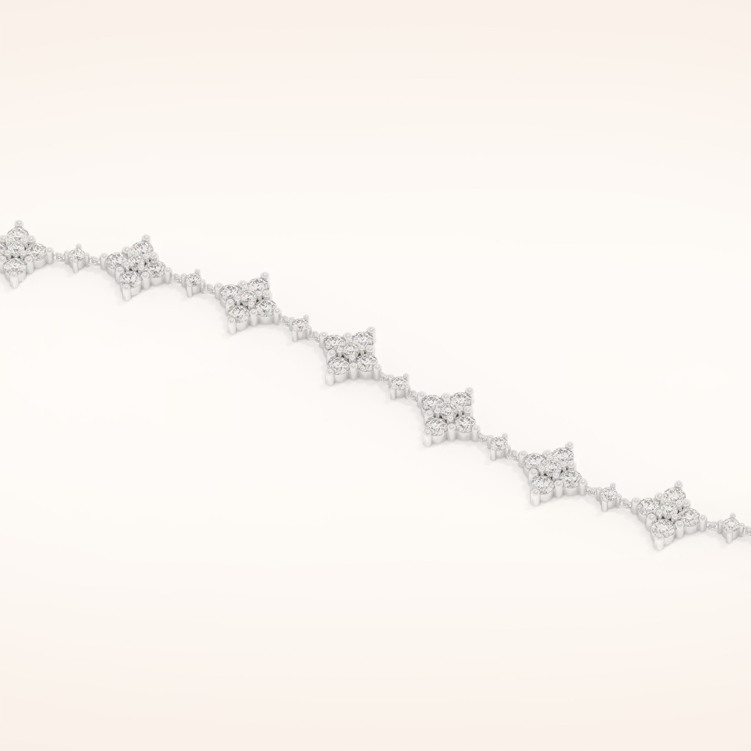 1.89 TCW Round Moissanite Clover Bracelet