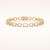 0.8 TCW Round Moissanite Chain Linked Bracelet 4