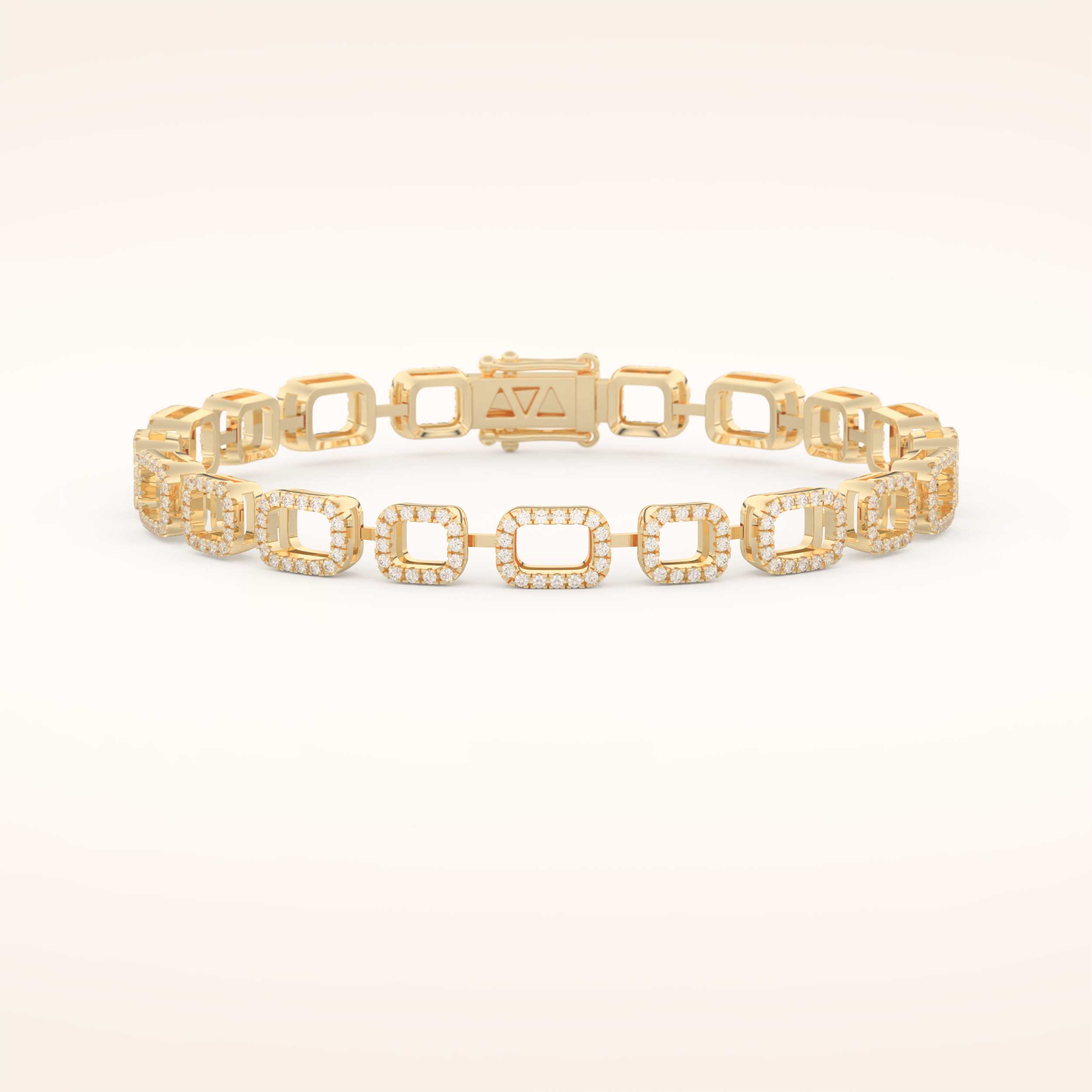 0.8 TCW Round Moissanite Chain Linked Bracelet 4