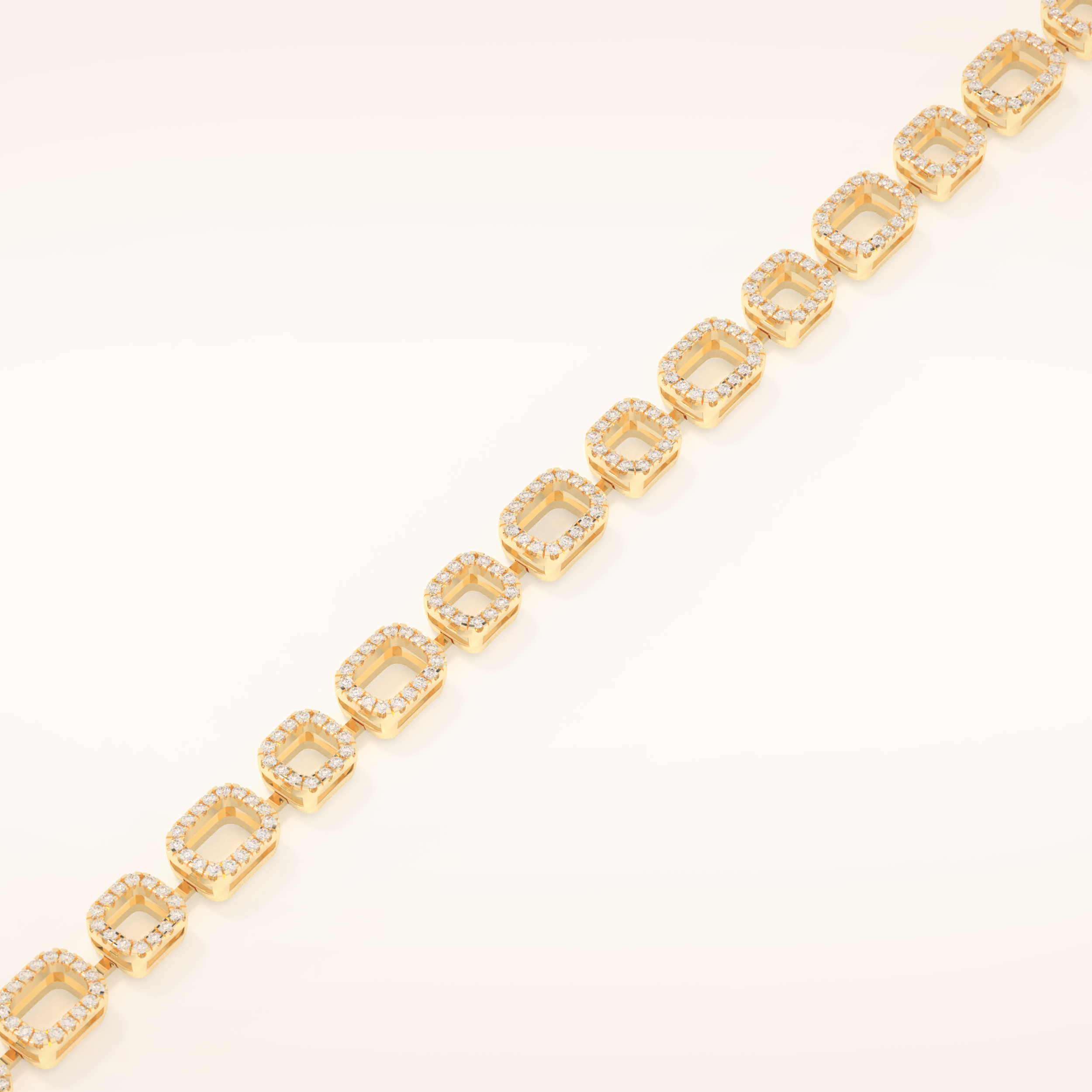 0.8 TCW Round Moissanite Chain Linked Bracelet 6