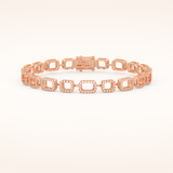 0.8 TCW Round Moissanite Chain Linked Bracelet 7