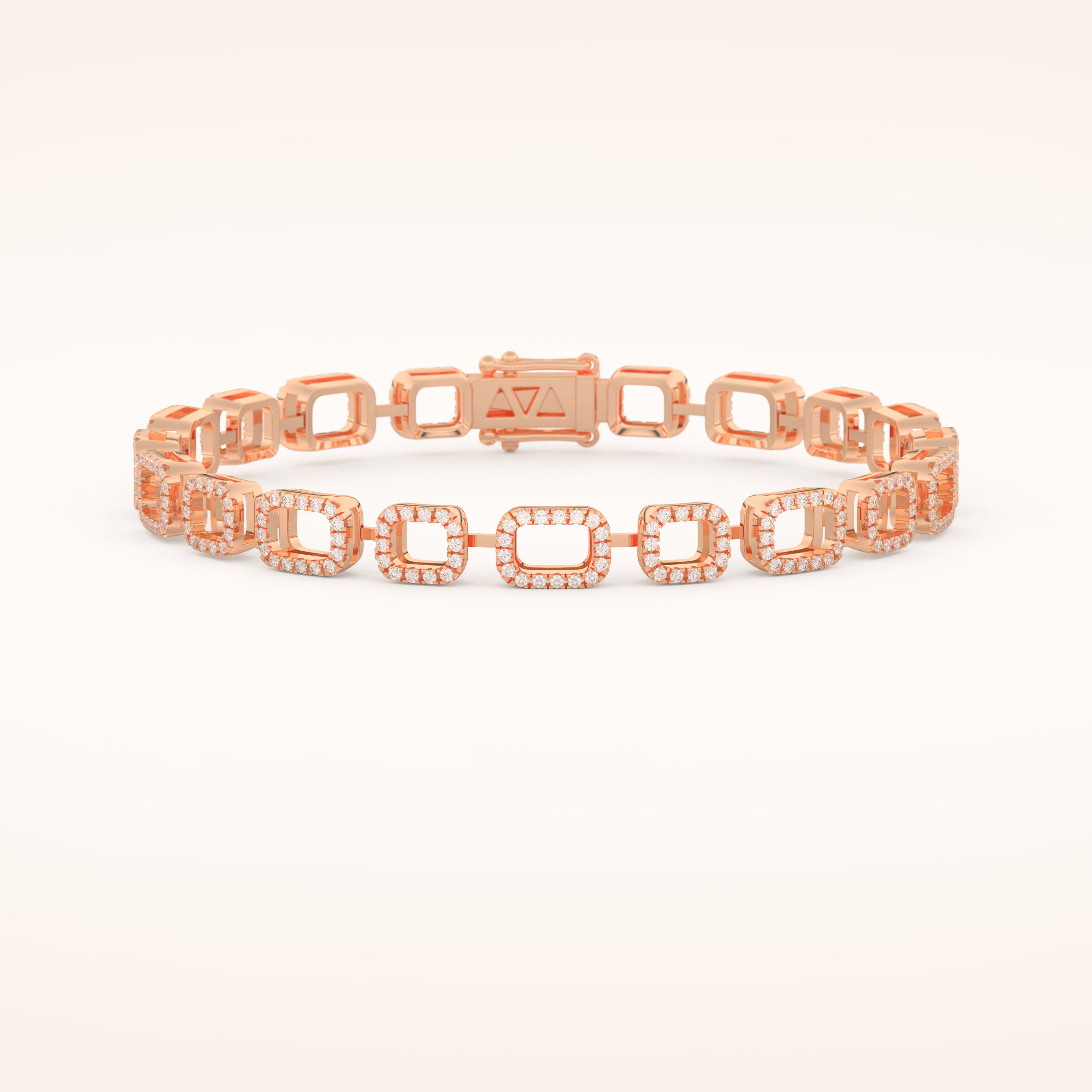 0.8 TCW Round Moissanite Chain Linked Bracelet 7