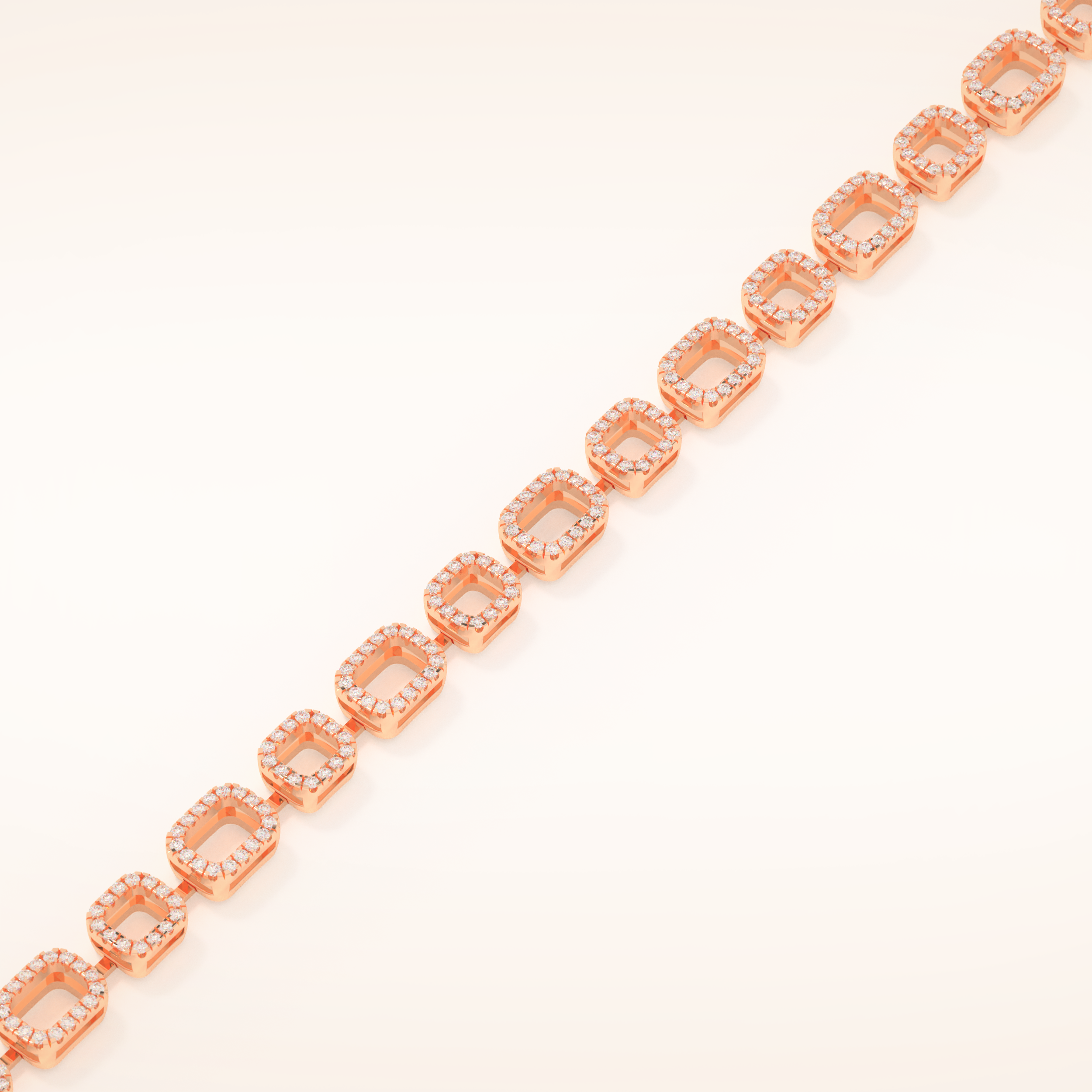 0.8 TCW Round Moissanite Chain Linked Bracelet 9