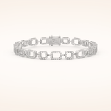 0.8 TCW Round Moissanite Chain Linked Bracelet 1