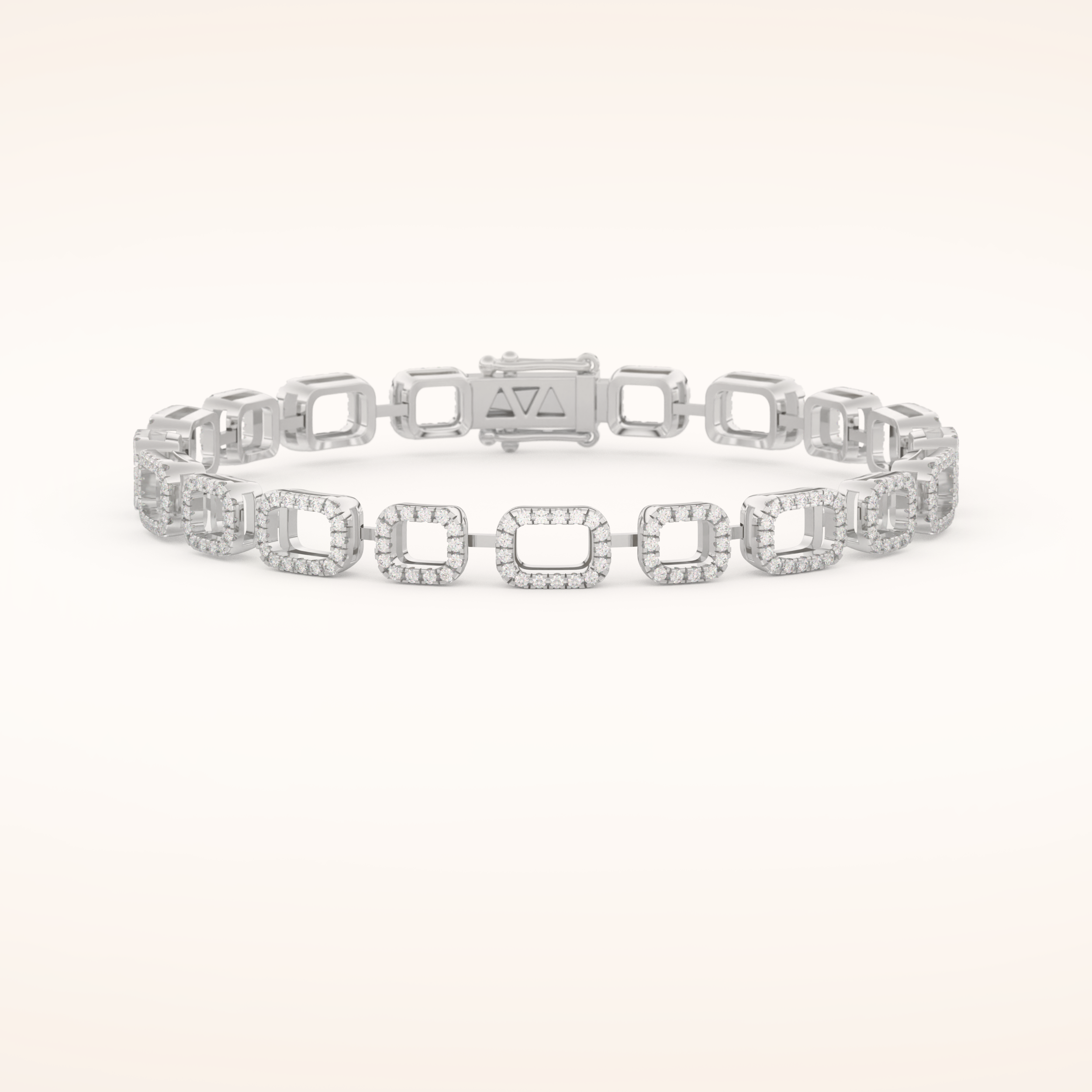 0.8 TCW Round Moissanite Chain Linked Bracelet 1
