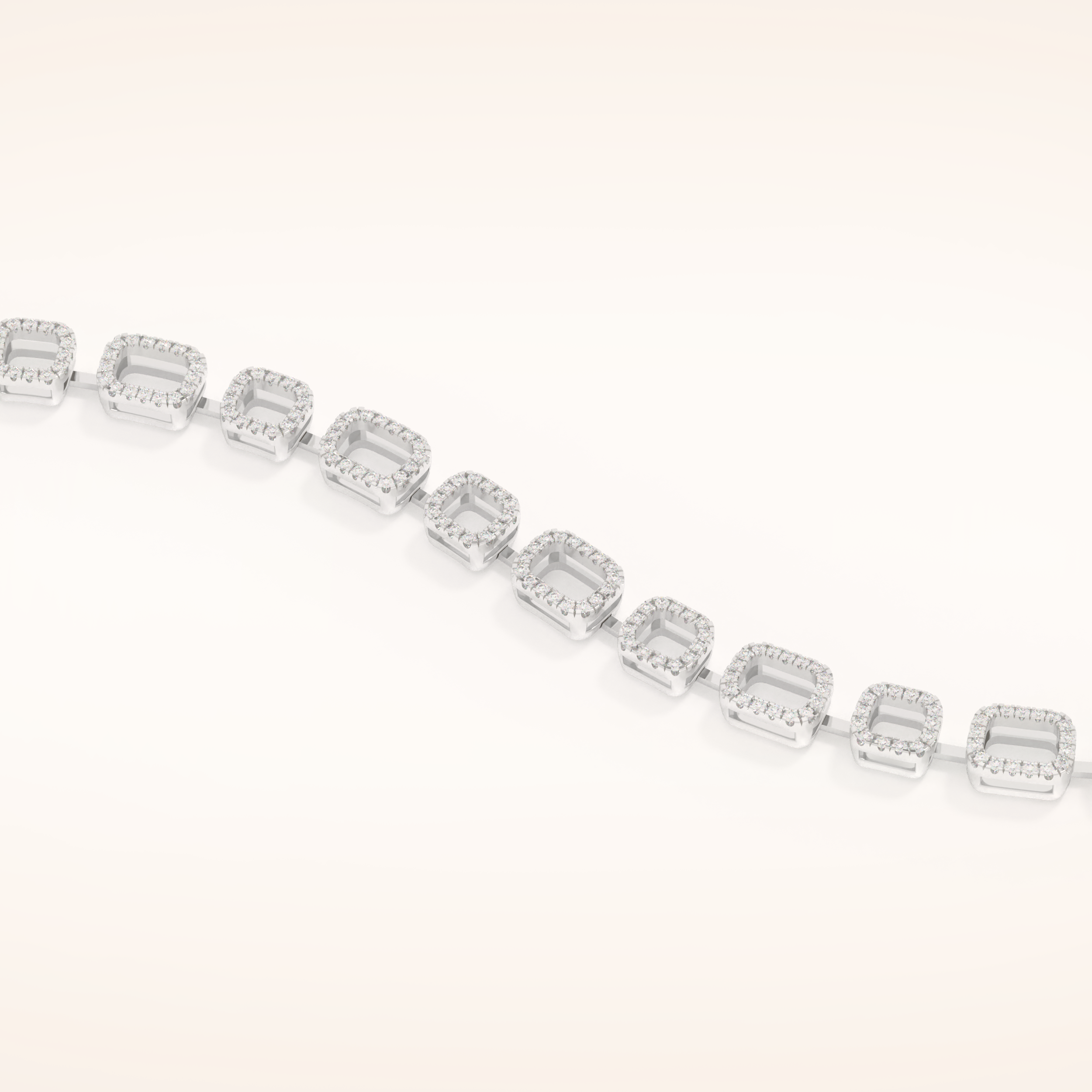 0.8 TCW Round Moissanite Chain Linked Bracelet 2