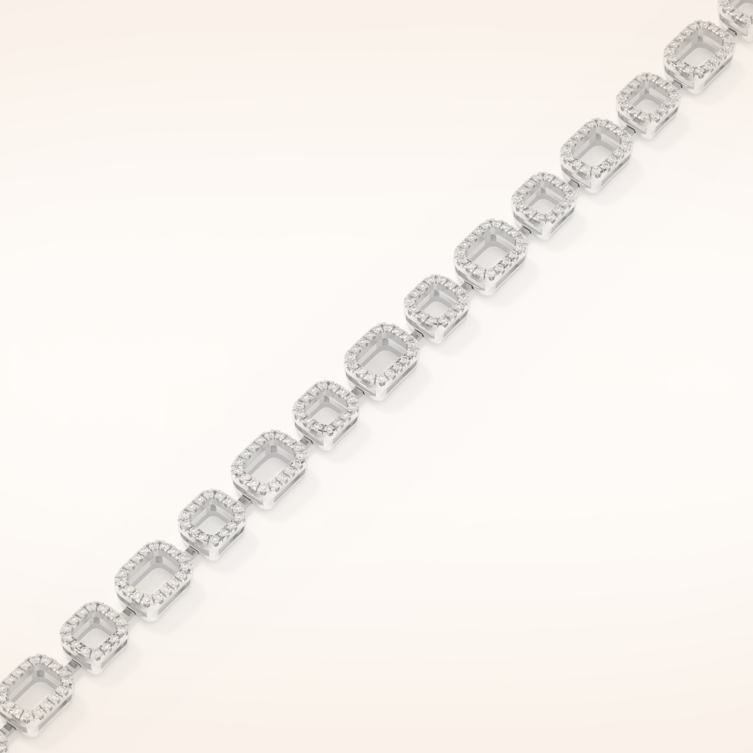 0.8 TCW Round Moissanite Chain Linked Bracelet 3