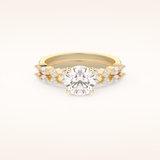 1.29 CT Round Cut Pave Moissanite Bridal Set 7