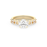 Round Cut Moissanite Bridal Set with Pave Settings– 1.29 CT Center, 0.48 TCW Accents