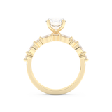 Round Cut Moissanite Bridal Set with Pave Settings– 1.29 CT Center, 0.48 TCW Accents