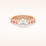 1.29 CT Round Cut Pave Moissanite Bridal Set 13