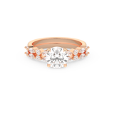 Round Cut Moissanite Bridal Set with Pave Settings– 1.29 CT Center, 0.48 TCW Accents