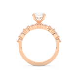 Round Cut Moissanite Bridal Set with Pave Settings– 1.29 CT Center, 0.48 TCW Accents