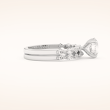 1.29 CT Round Cut Pave Moissanite Bridal Set 2