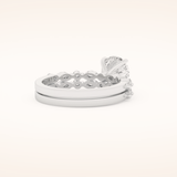 1.29 CT Round Cut Pave Moissanite Bridal Set 3