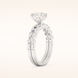 1.29 CT Round Cut Pave Moissanite Bridal Set 4
