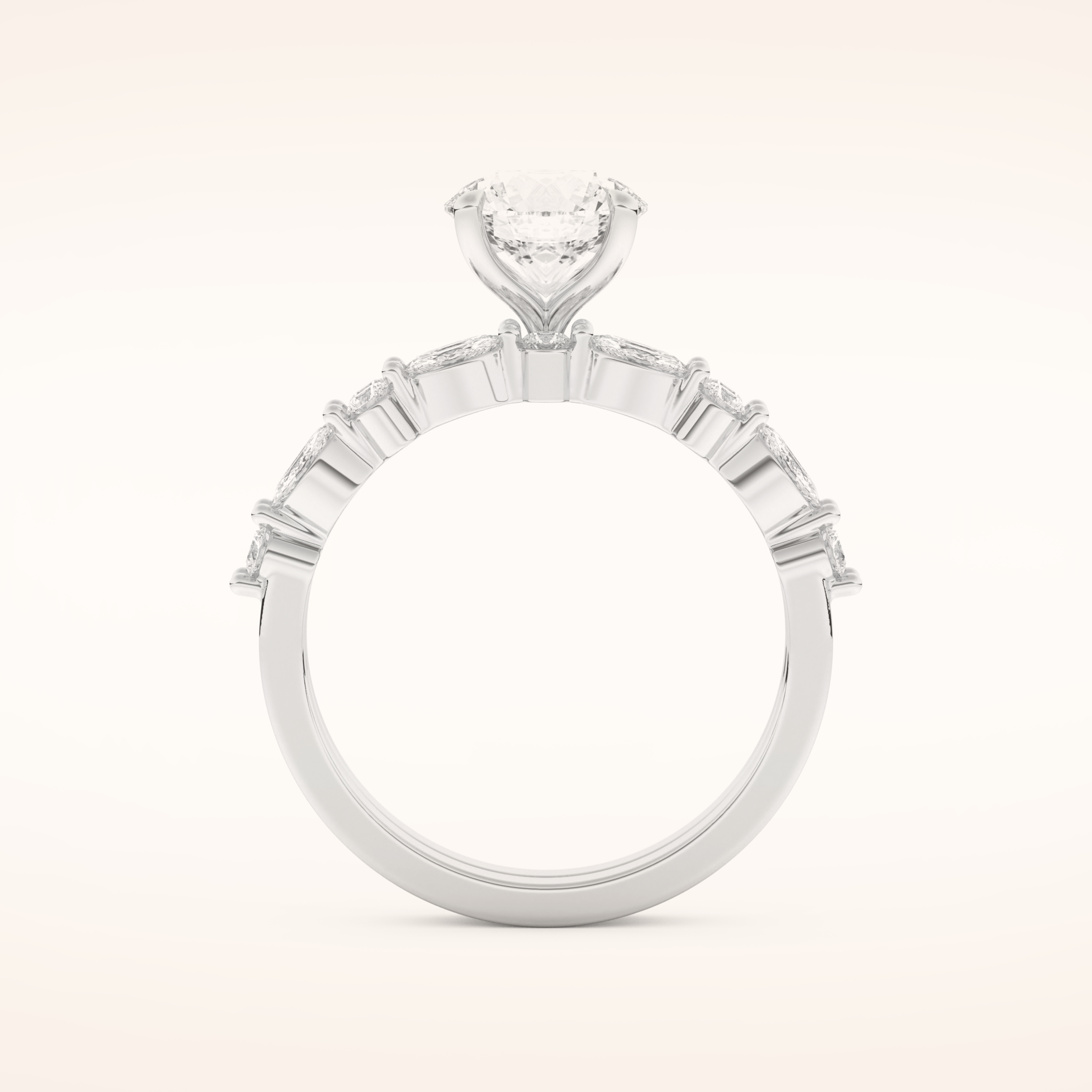 1.29 CT Round Cut Pave Moissanite Bridal Set 5