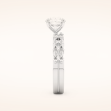 1.29 CT Round Cut Pave Moissanite Bridal Set 6