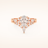 1.22 CT Oval Shaped Cluster Moissanite Bridal Set 13