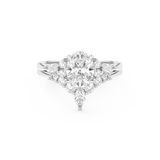 Oval Cut Moissanite Bridal Set with Cluster Settings– 1.22 CT Center, 0.55 TCW Accents 1
