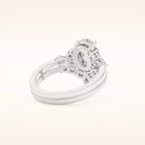 1.22 CT Oval Shaped Cluster Moissanite Bridal Set 3