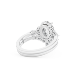 Oval Cut Moissanite Bridal Set with Cluster Settings– 1.22 CT Center, 0.55 TCW Accents 3