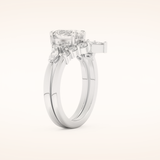 1.22 CT Oval Shaped Cluster Moissanite Bridal Set 4