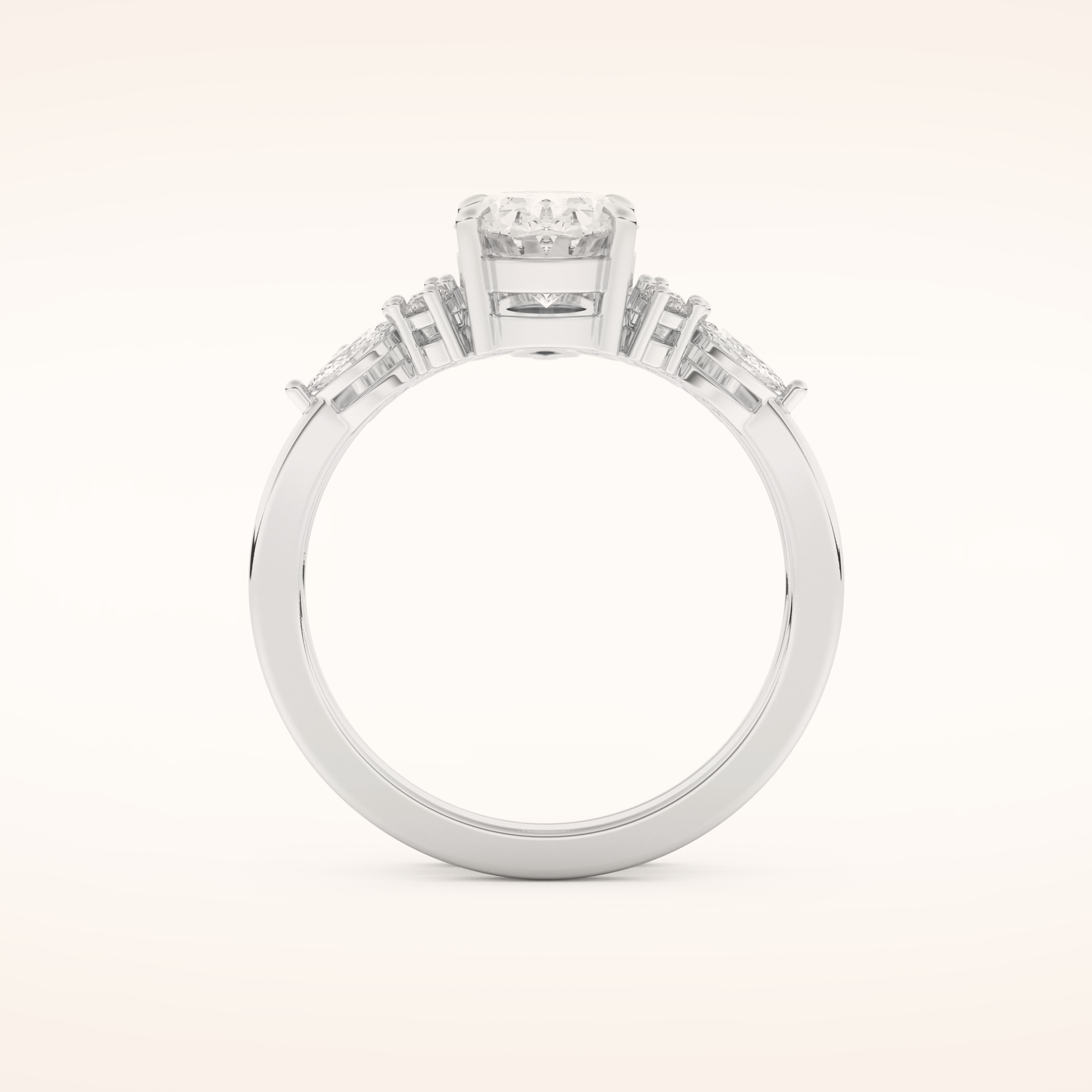 1.22 CT Oval Shaped Cluster Moissanite Bridal Set 5