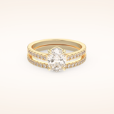 1.09 CT Oval Shaped Pave Moissanite Bridal Set 7