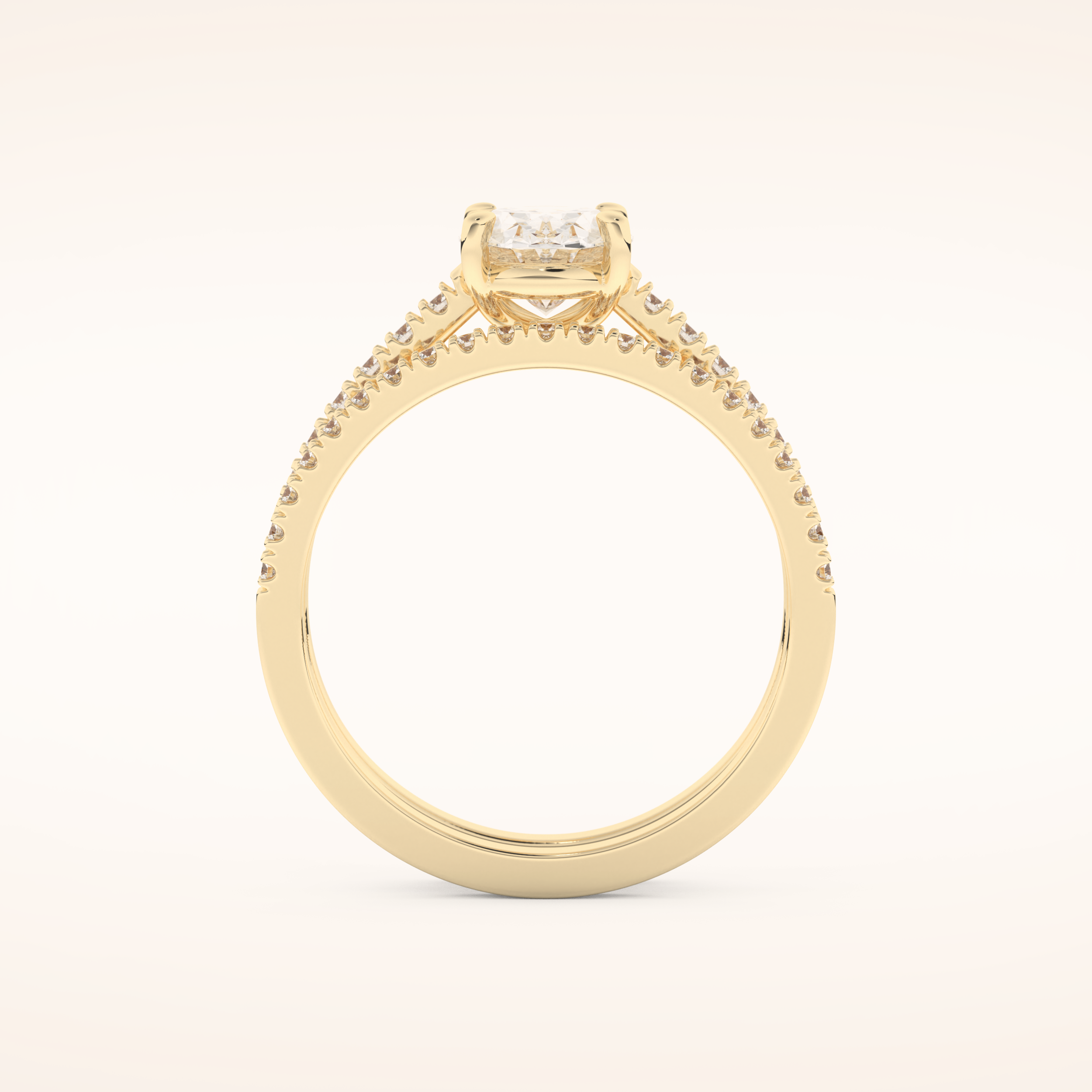 1.09 CT Oval Shaped Pave Moissanite Bridal Set 11
