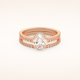 1.09 CT Oval Shaped Pave Moissanite Bridal Set 13