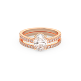 Oval Cut Moissanite Bridal Set with Pave Settings– 1.09 CT Center, 0.28 TCW Accents 13