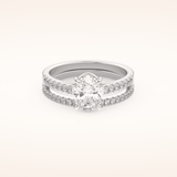 1.09 CT Oval Shaped Pave Moissanite Bridal Set 1