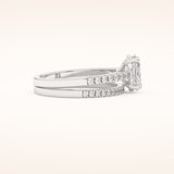 1.09 CT Oval Shaped Pave Moissanite Bridal Set 2