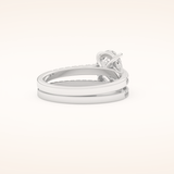 1.09 CT Oval Shaped Pave Moissanite Bridal Set 3