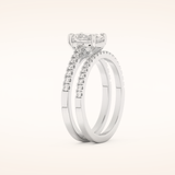 1.09 CT Oval Shaped Pave Moissanite Bridal Set 4