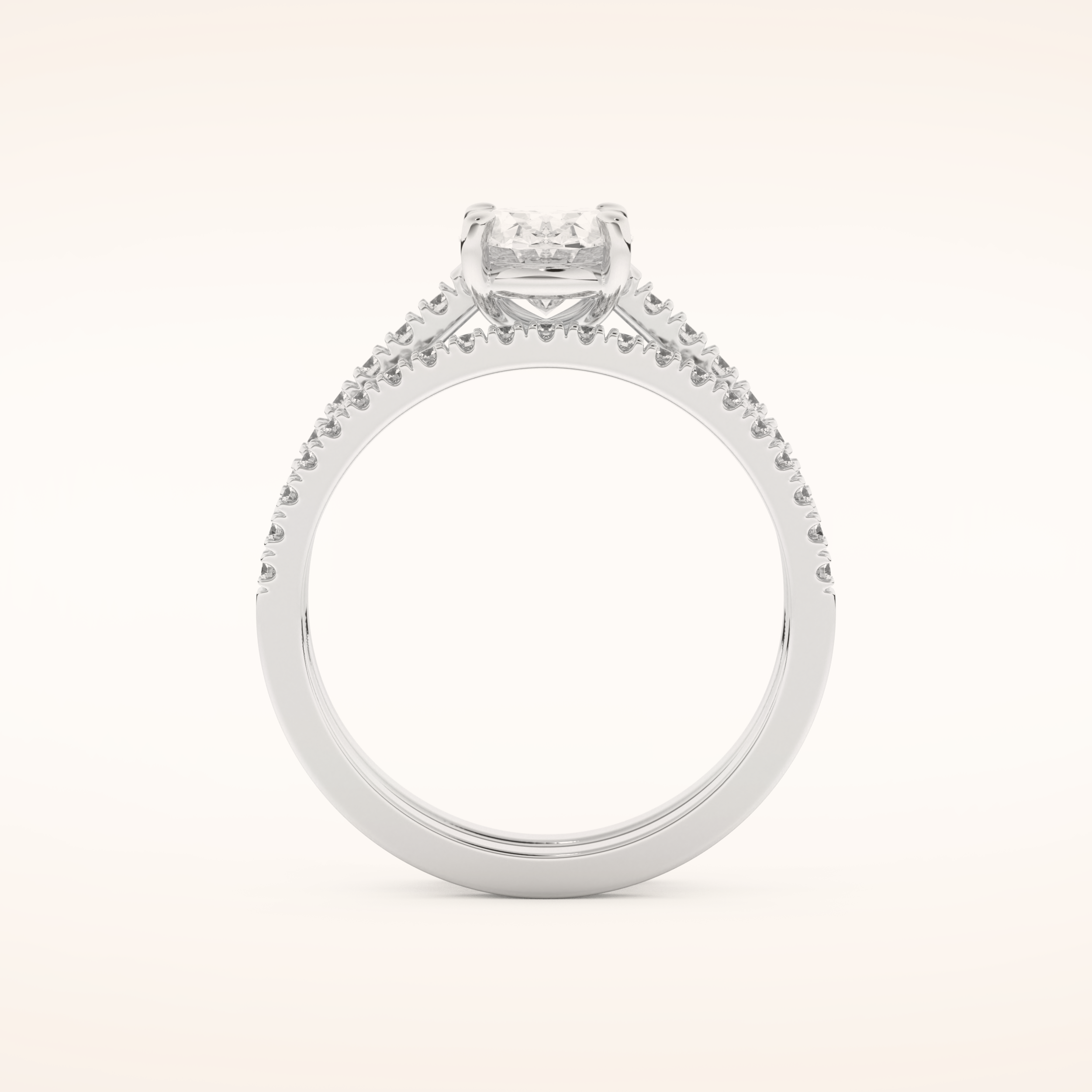 1.09 CT Oval Shaped Pave Moissanite Bridal Set 5