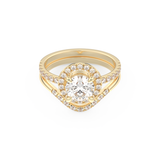 Round Cut Moissanite Bridal Set with Pave Settings– 1.03 CT Center, 0.44 TCW Accents